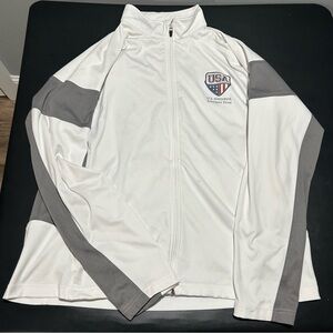 USA National Football Team Track Jacket White Gray 2XL